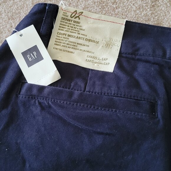 New GAP Khakis NWT Skinny Mini Size 2 Pants Navy Blue Brand New - Picture 6 of 7